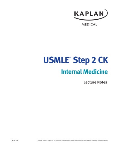 یادداشت های درسنامه ی آمادگی آزمون USMLE Step ۲ CK سال ۲۰۱۷: بیماری های داخلی سال ۲۰۱۶