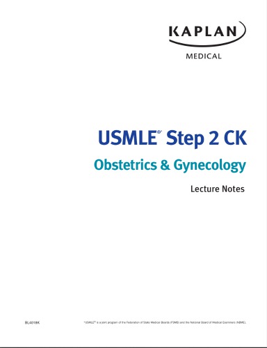 جزوه درسی USMLE مرحله ۲ CK ۲۰۱۷: زنان و زایمان ۲۰۱۶