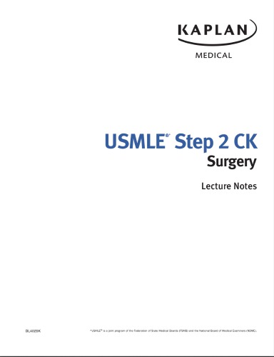 یادداشت های سخنرانی USMLE Step ۲ CK سال ۲۰۱۷: جراحی ۲۰۱۶