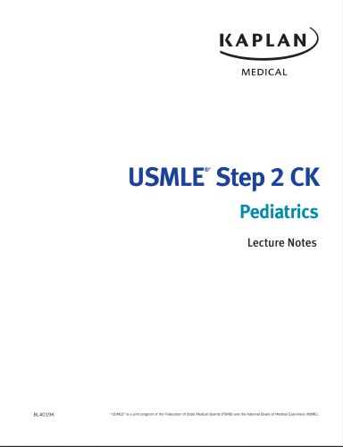 یادداشت های درسنامه آمادگی آزمون USMLE Step ۲ CK ۲۰۱۷: کودکان ۲۰۱۶
