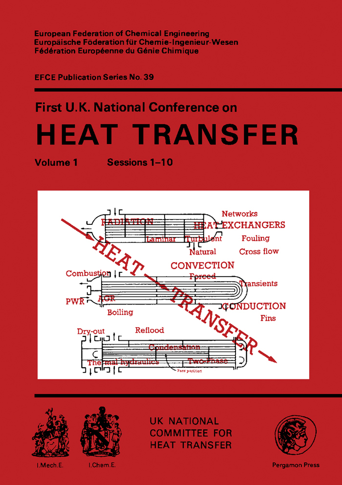 نخستین کنفرانس ملی انتقال حرارت بریتانیا: مجموعه سمپوزیوم‌های موسسه مهندسان شیمی، جلد ۱.۸۶