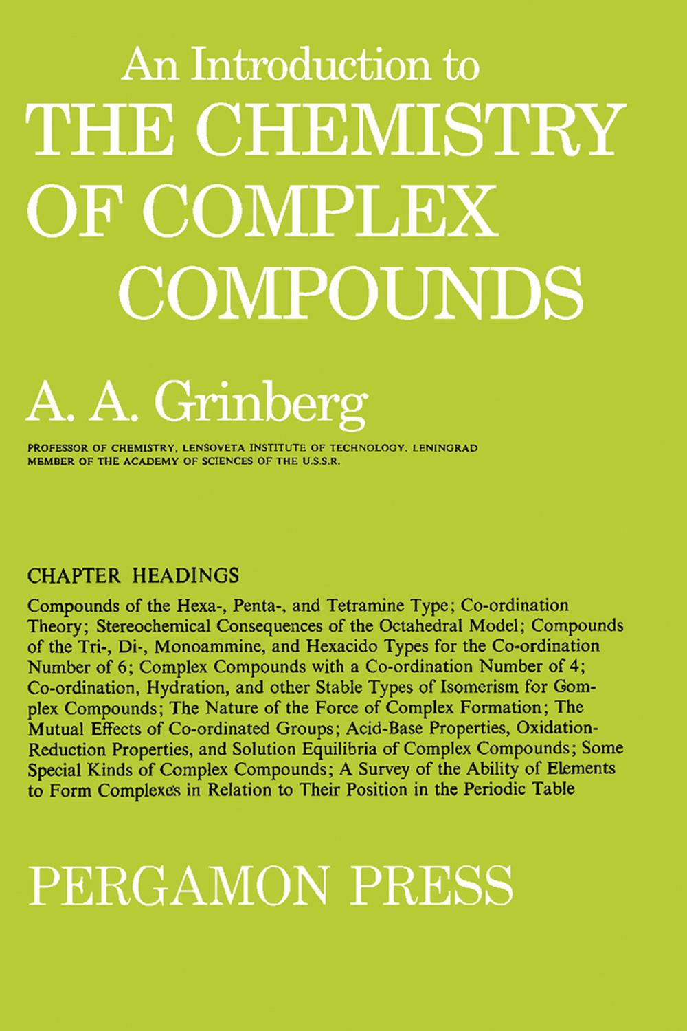 مقدمه‌ای بر شیمی ترکیبات کمپلکس